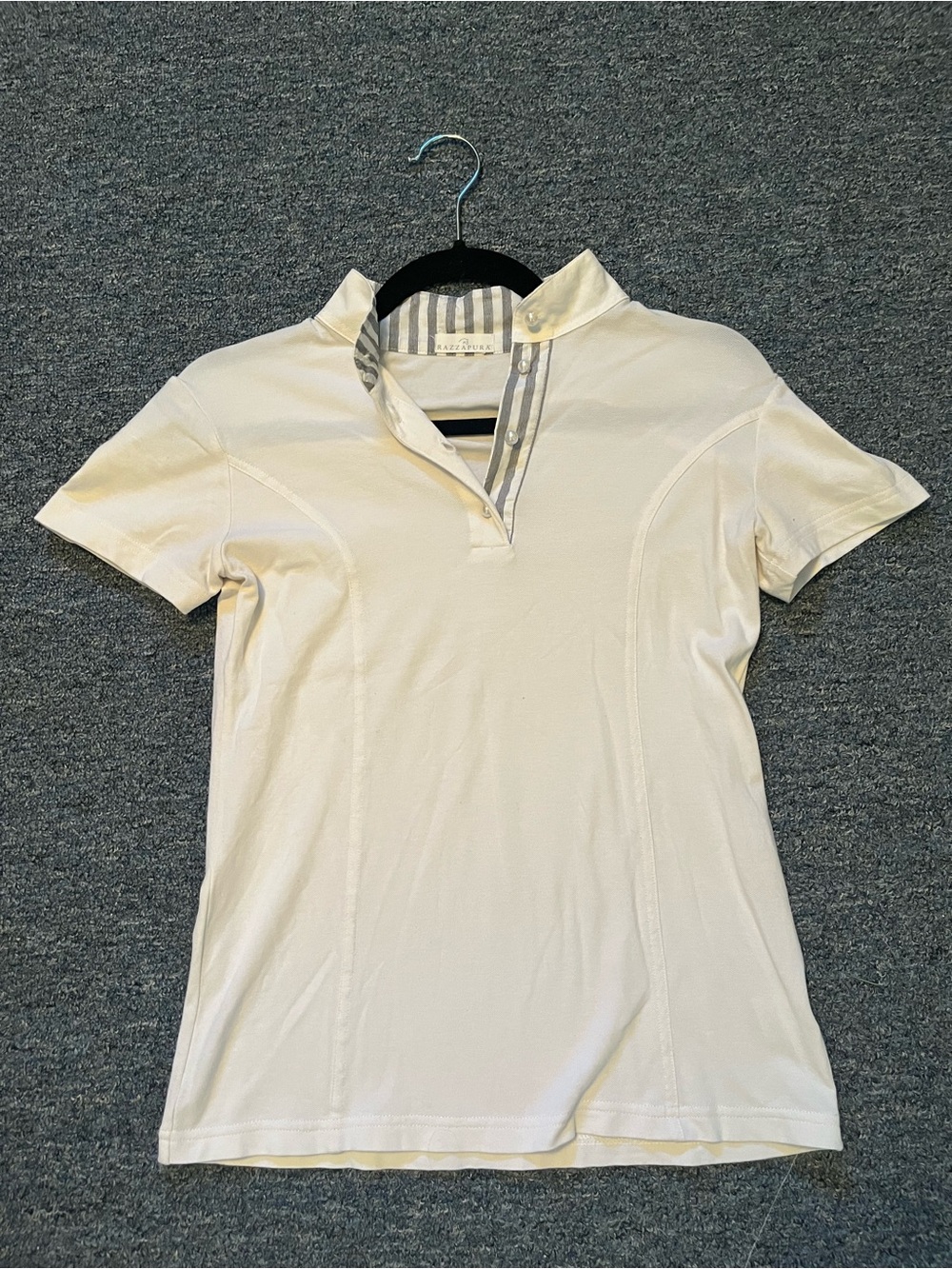 Raza Pura Women's white Equestrian Show Shirt with Pearl Buttons size small
